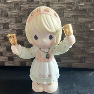 Precious Moments 2006 Holiday Ceramic Figurine with Gold Accents
